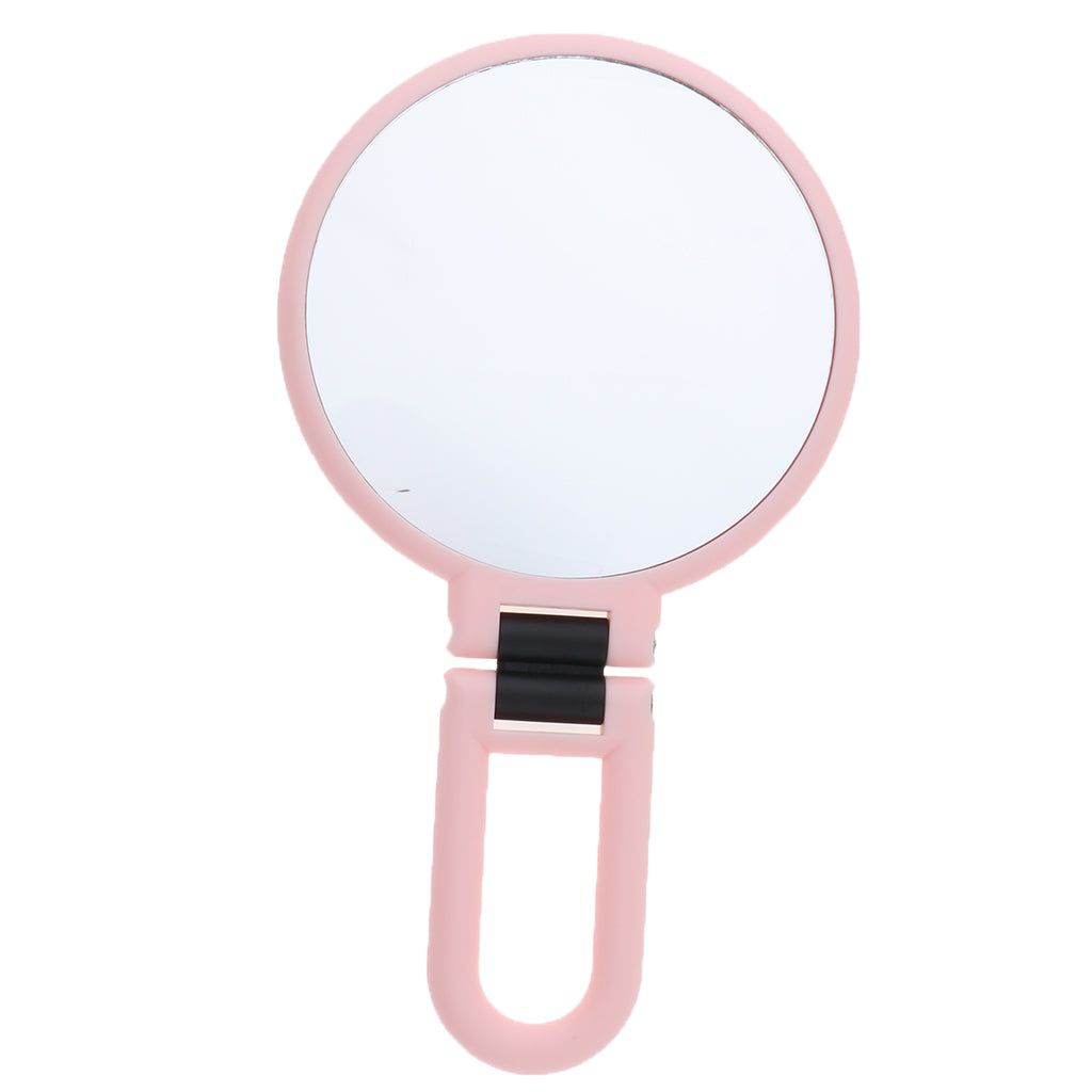 Portable Double Sided Round Handheld Magnifying Makeup Mirror 3X Magnify