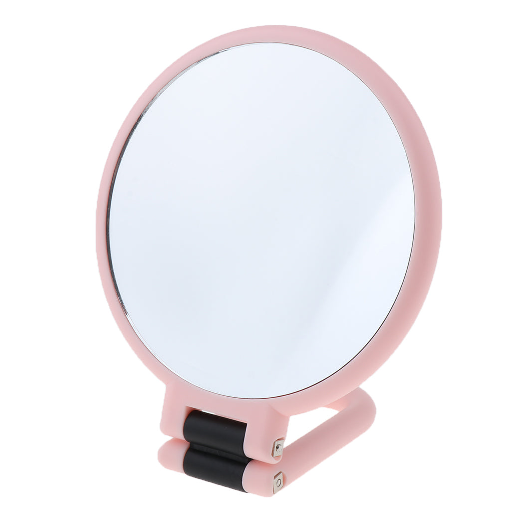 Portable Double Sided Round Handheld Magnifying Makeup Mirror 3X Magnify