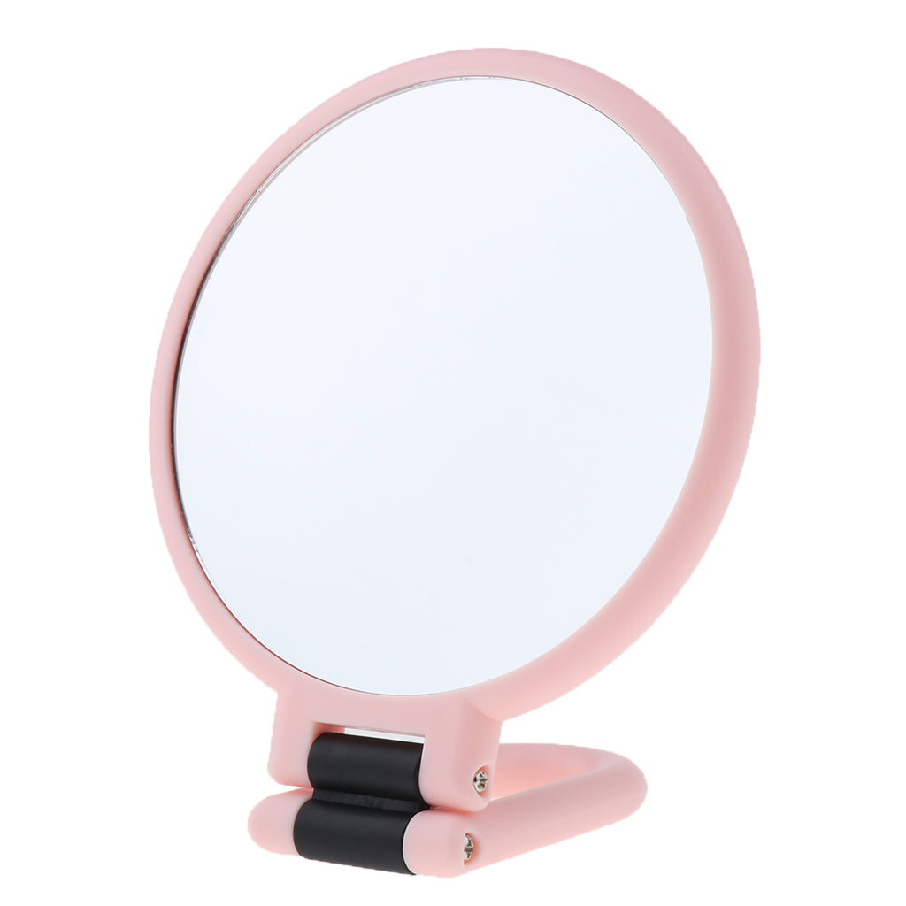 Portable Double Sided Round Handheld Magnifying Makeup Mirror 3X Magnify