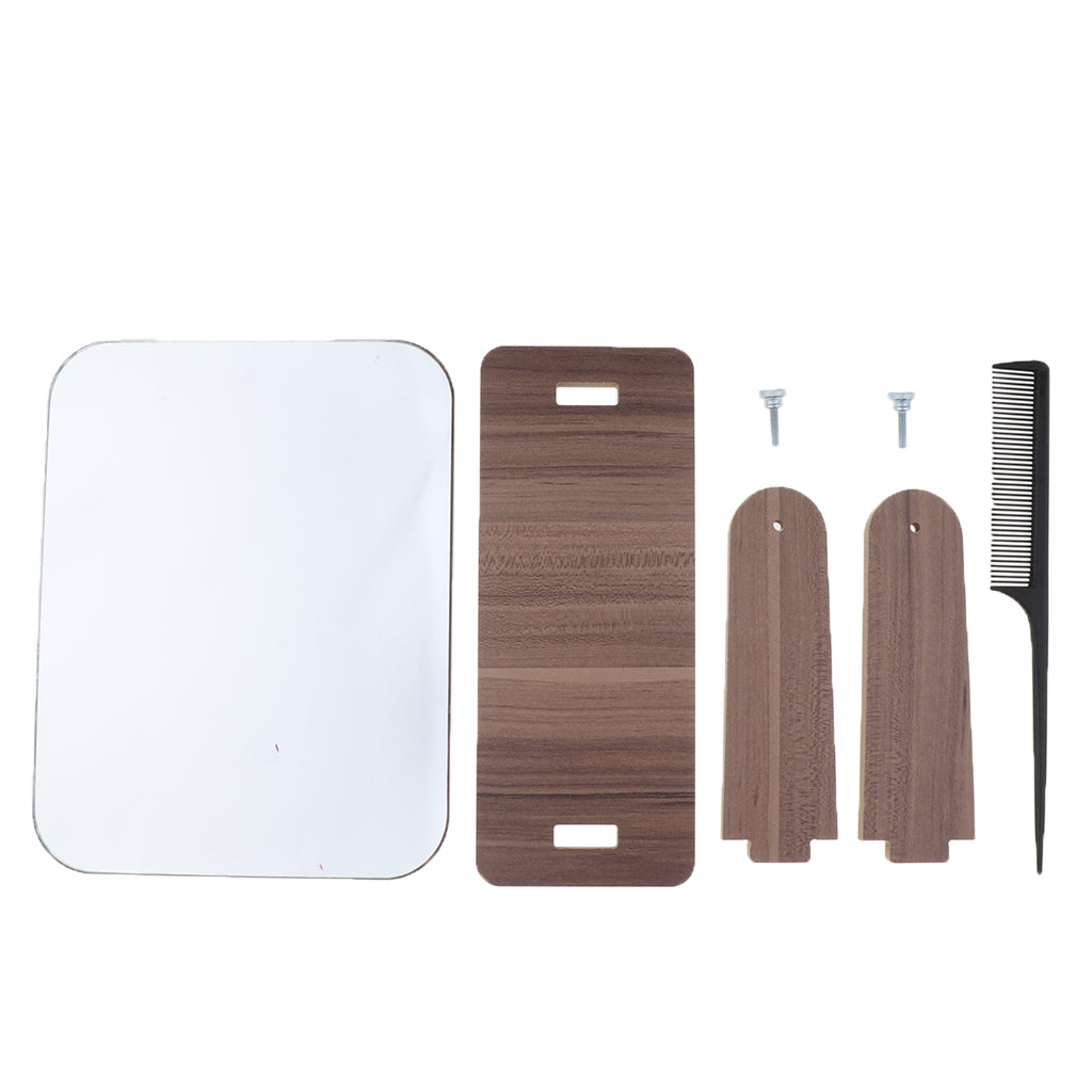 Desktop High Definition Makeup Mirror with Wood Frame Free-Standing Large