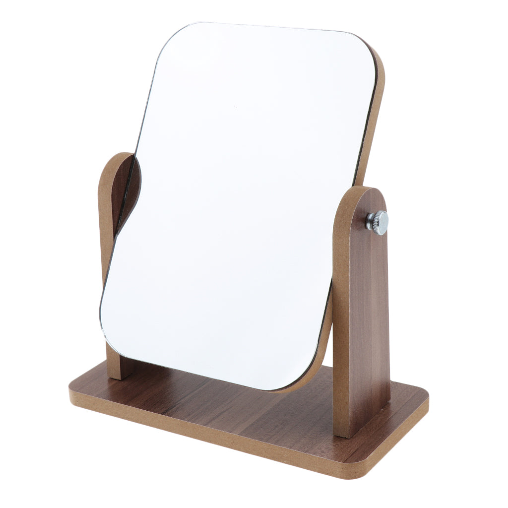 Desktop High Definition Makeup Mirror with Wood Frame Free-Standing Small