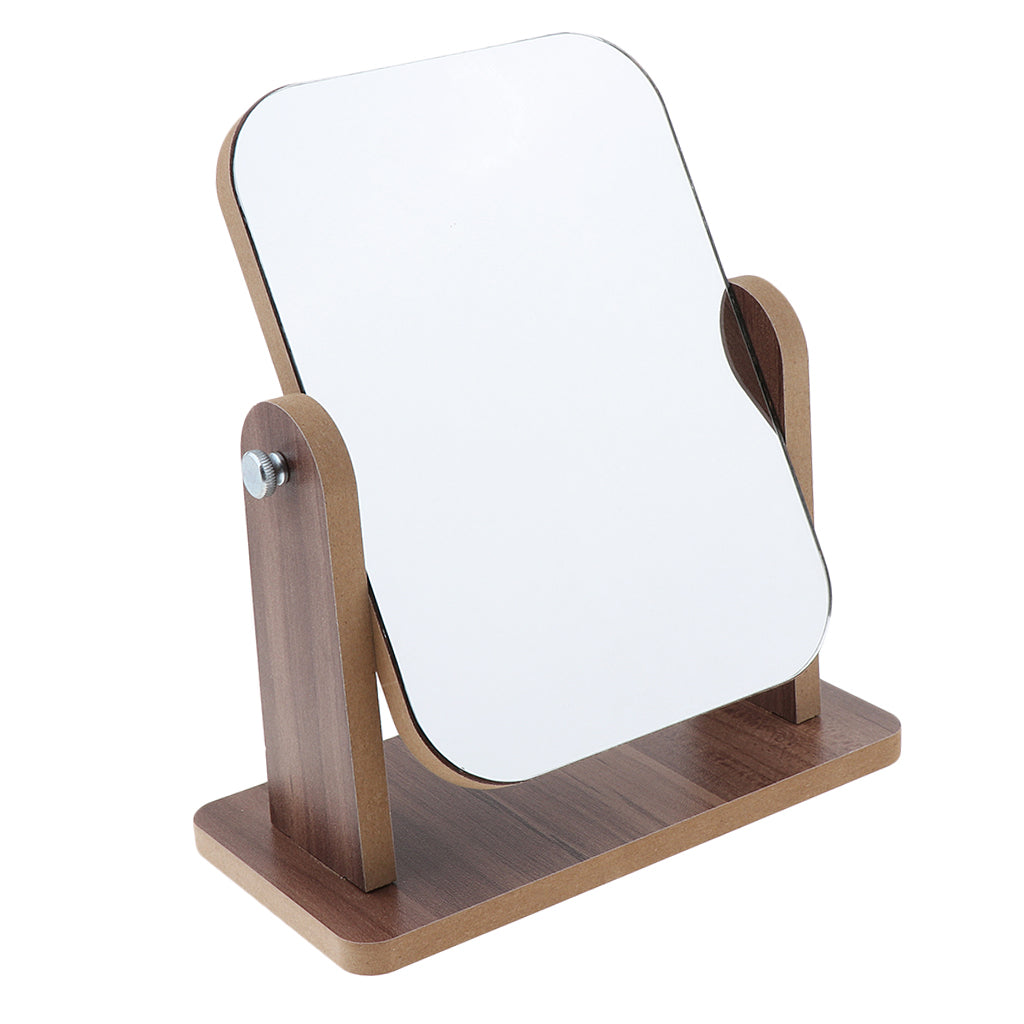 Desktop High Definition Makeup Mirror with Wood Frame Free-Standing Small