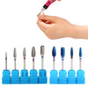 Nail Art Drill Bits Acrylic Gels Removal Electric Manicure Barrel Head Set 5 Silver Bits