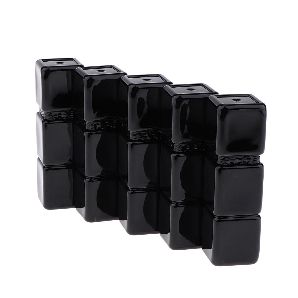 5pcs Square Empty Refillable Plastic DIY Lipstick Balm Lip Gloss Tubes Black