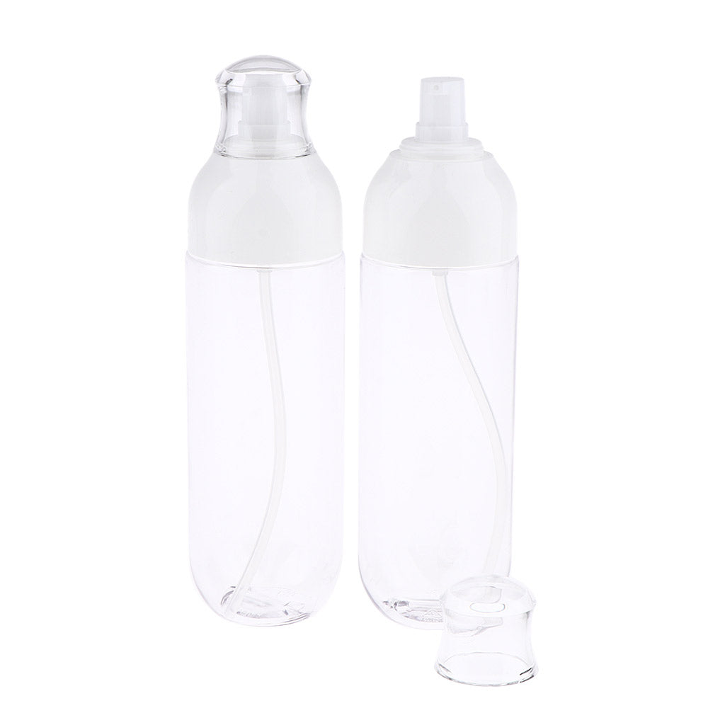 2Pcs Refillable Empty Cream Shampoo Lotion Pump Bottles with Cap 180ml