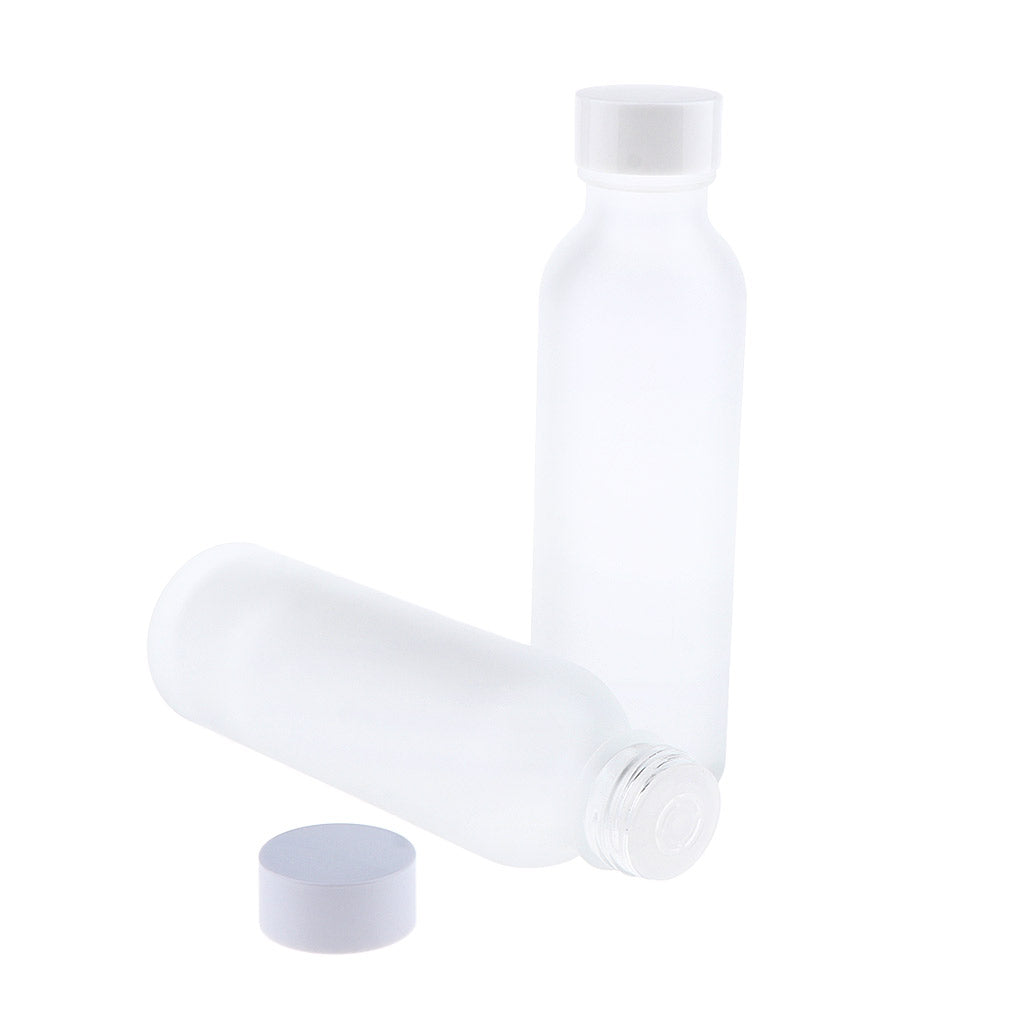 2pcs Empty Refillable Frosted Glass Pump Press Bottles for Emulsion 120ml