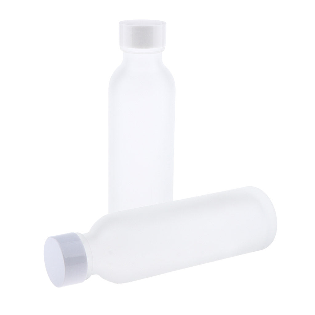 2pcs Empty Refillable Frosted Glass Pump Press Bottles for Emulsion 120ml