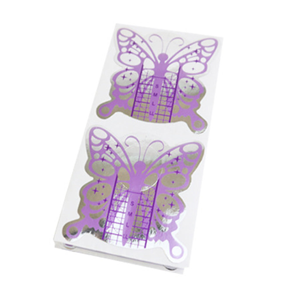 Nail Art Tips Extension Guide Form Stickers for Acrylic UV Gel 500pcs Purple