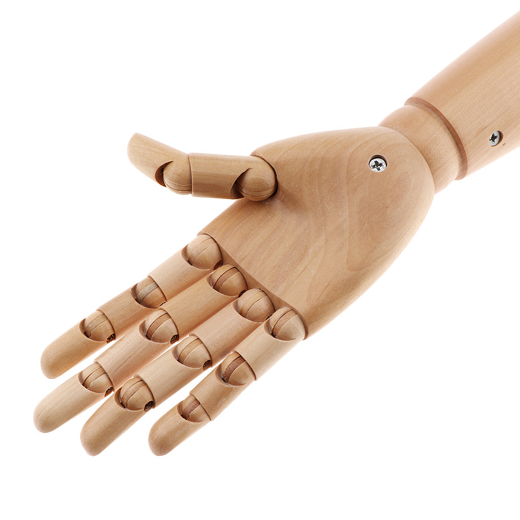 Wooden Hand Model Flexible Display Manicure Practice Painting Mannequin Hand