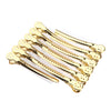 12Pcs Stainless Duck Sectioning Clips Barber Haircut Styling Clamps Gold