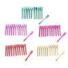 12Pcs Stainless Duck Sectioning Clips Barber Haircut Styling Clamps Rose Red