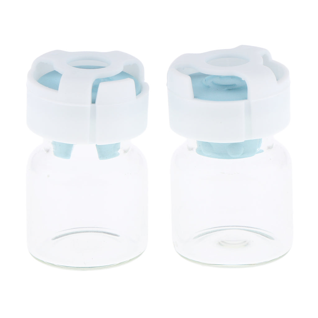 Pack 20pcs Clear Empty Glass Refillable Vials Powder Liquid Containers Blue 3ml