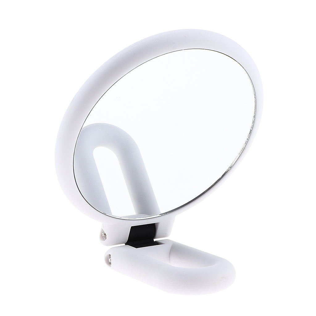 Round Handheld Double Side Makeup Mirror Magnifying Mirror w/ Hanger Hole X15