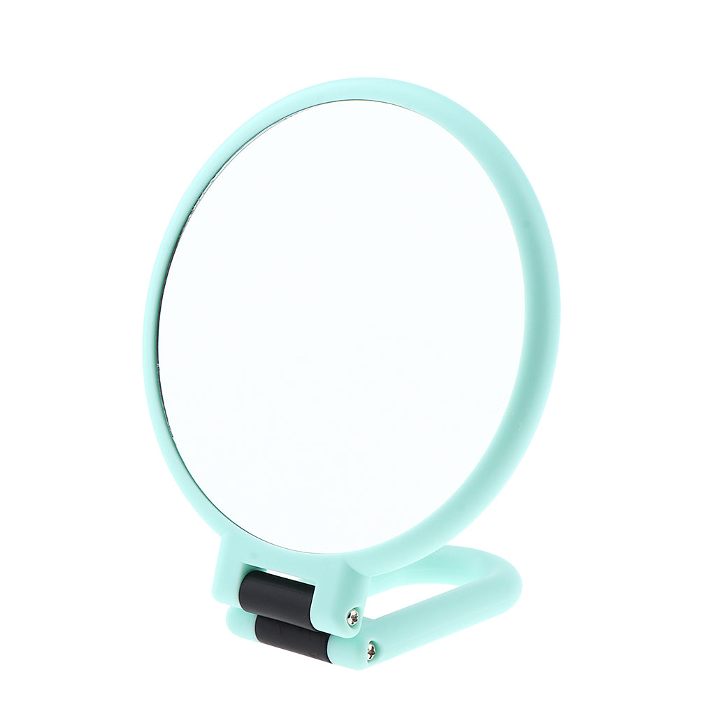 Foldable Handheld 2 Sided Makeup Mirror Magnifying Mirror w/ Hanger Hole X10