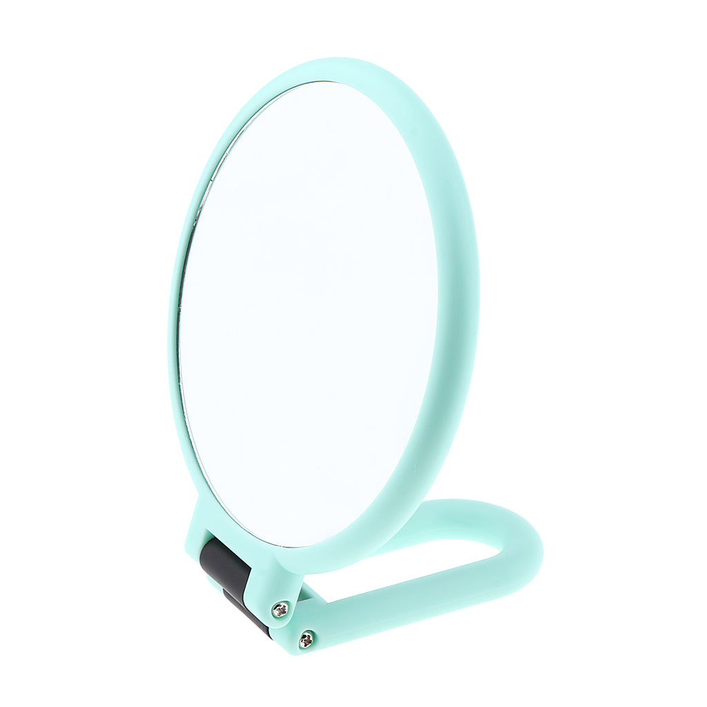 Foldable Handheld 2 Sided Makeup Mirror Magnifying Mirror w/ Hanger Hole X10