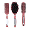 3Pcs Pro Hair Care Detangling Brush Massage Hairbrush Set Portable Red