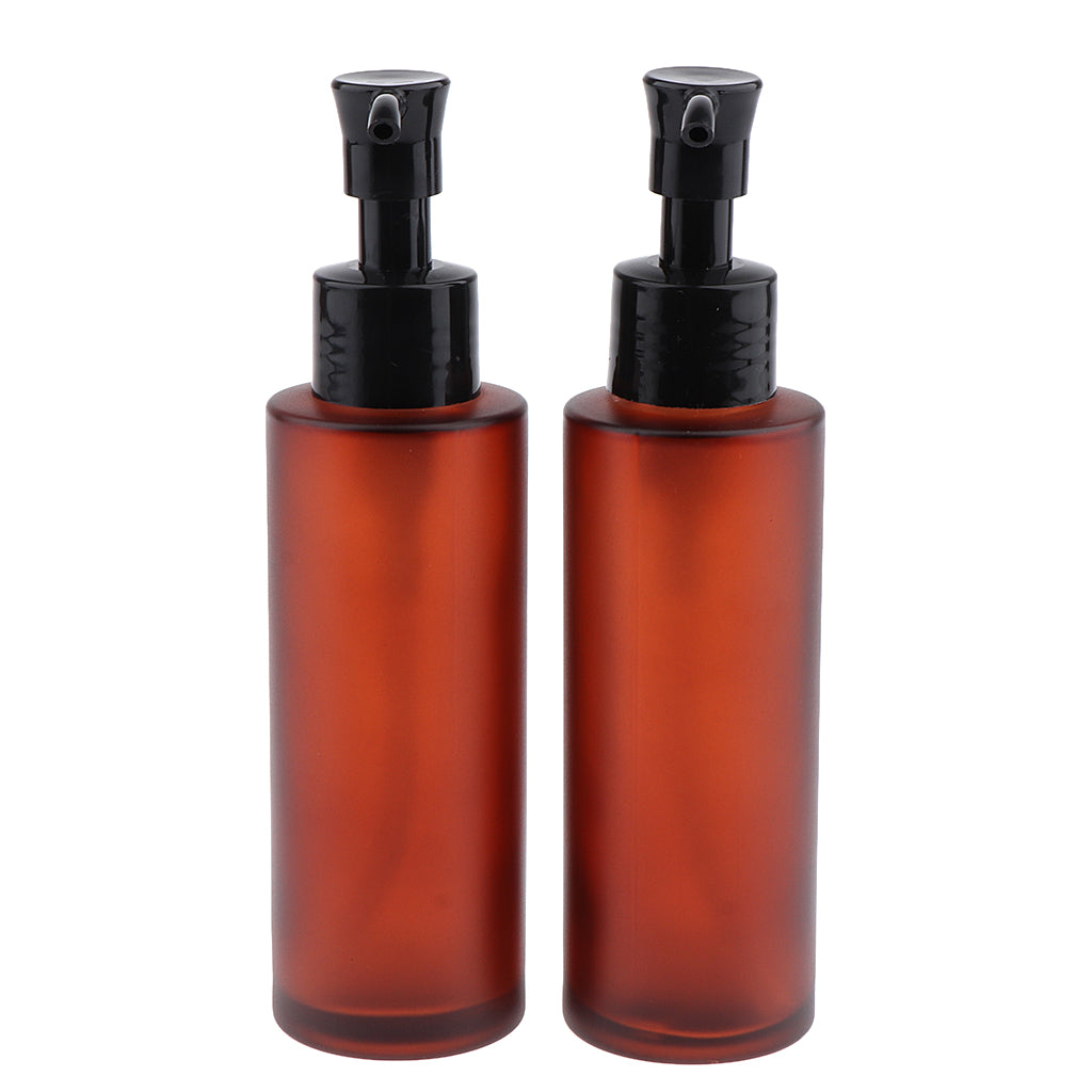 2pcs Empty Spray Pump Bottle Refillable Cosmetic Lotions Bottle Glass 100ml