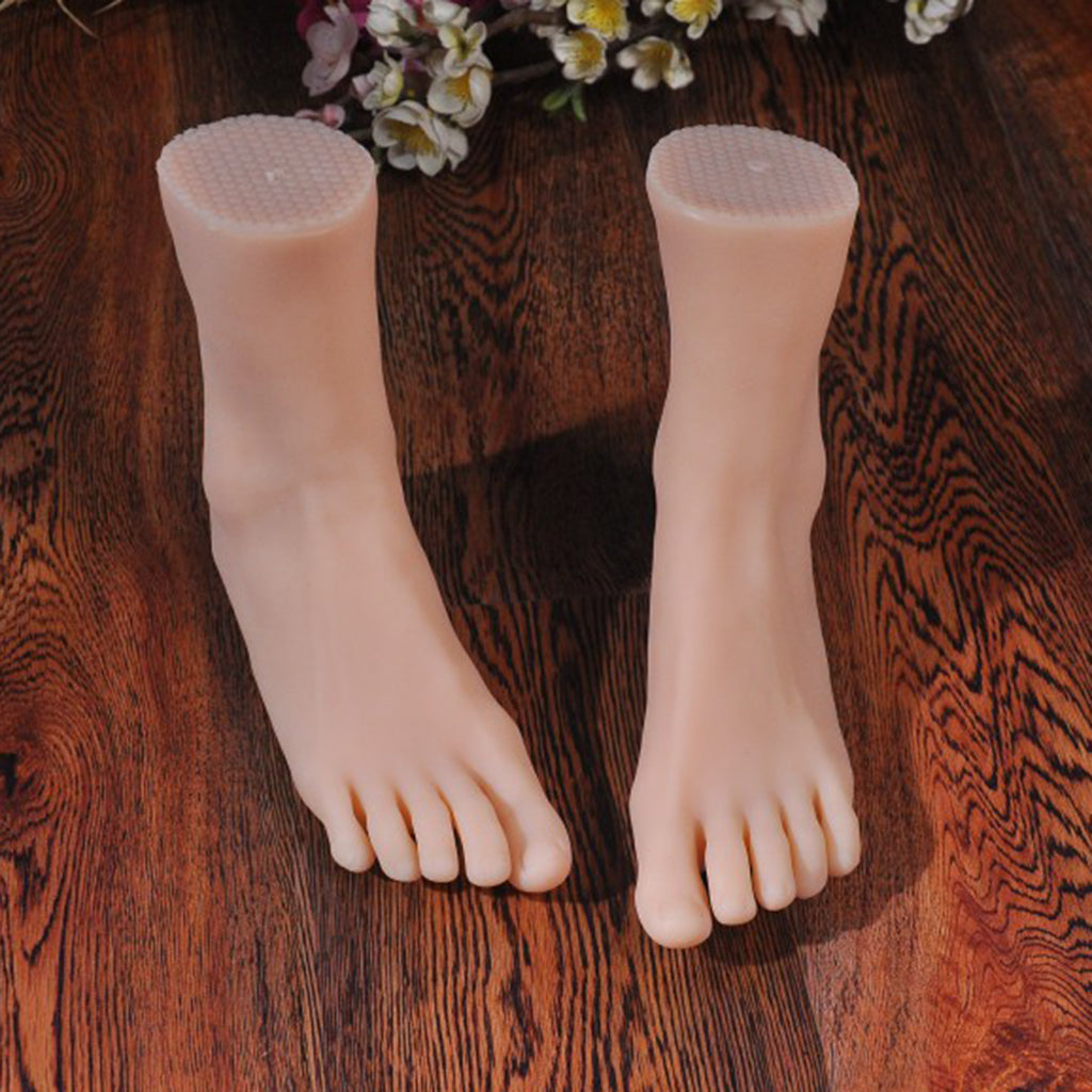 1 pair Lifesize Soft Mannequin Foot Model for Nail Tattoo Practice Display