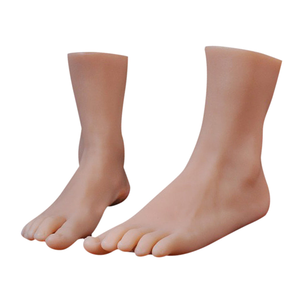 1 pair Lifesize Soft Mannequin Foot Model for Nail Tattoo Practice Display