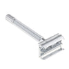 Double Edge Safety Razor Alloy Men's Manual Shaver Handle Beard Removal Silver