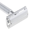 Double Edge Safety Razor Alloy Men's Manual Shaver Handle Beard Removal Silver