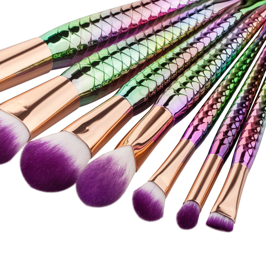 7x Makeup Cosmetic Foundation Powder Eyeshadow Eye Lip Brushes Kit Purple