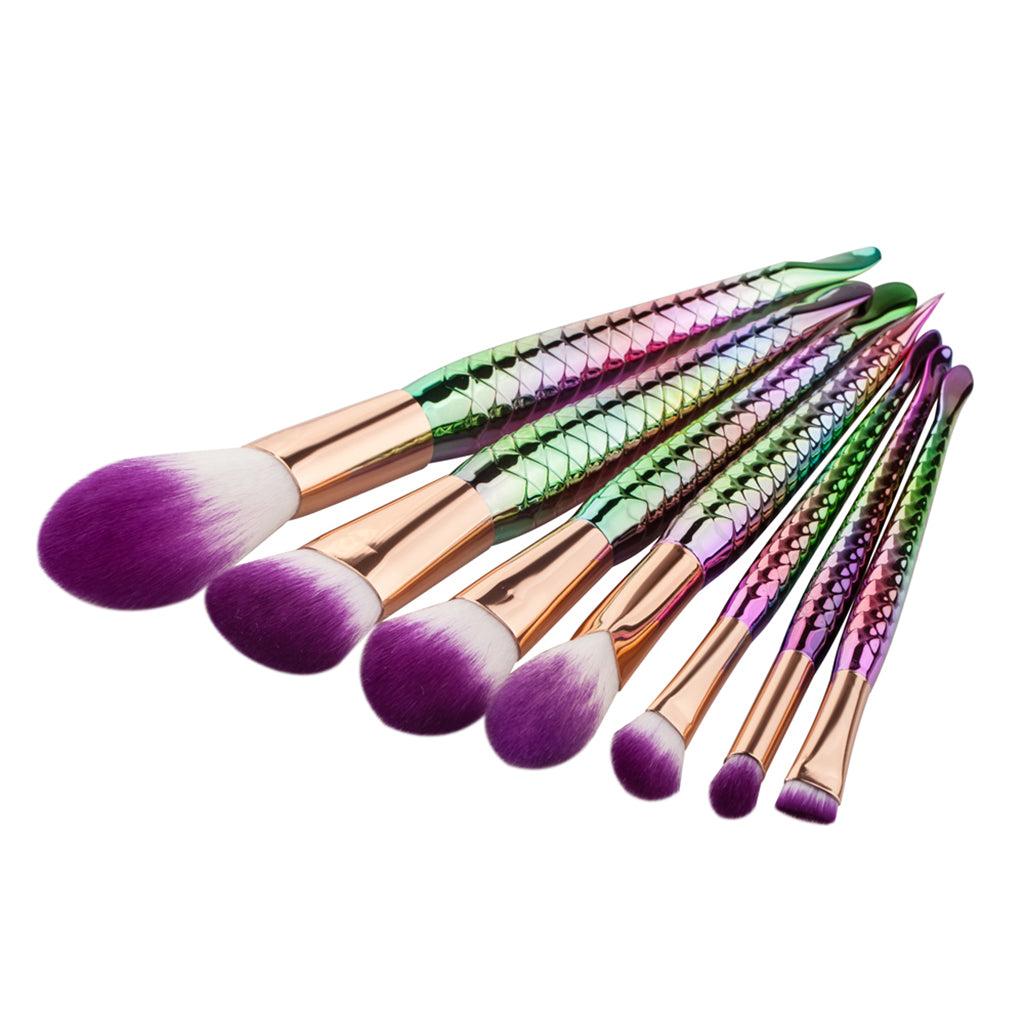 7x Makeup Cosmetic Foundation Powder Eyeshadow Eye Lip Brushes Kit Purple