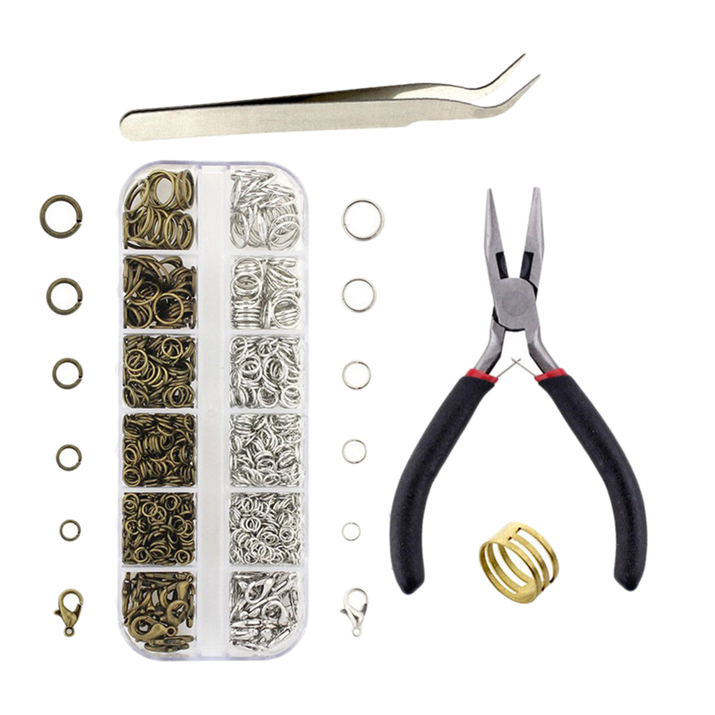 1Set Jewelry Making Beading Repair Tools Kit Jewelry Findings Bronze White K