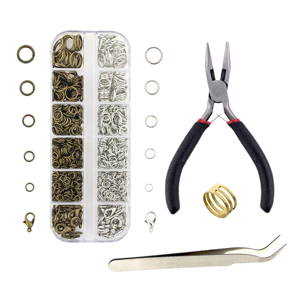 1Set Jewelry Making Beading Repair Tools Kit Jewelry Findings Bronze White K