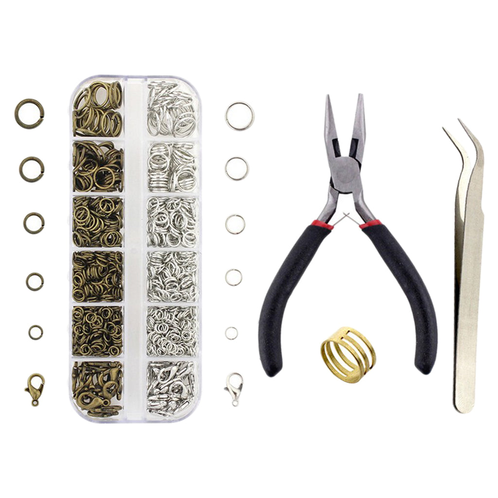 1Set Jewelry Making Beading Repair Tools Kit Jewelry Findings Bronze White K