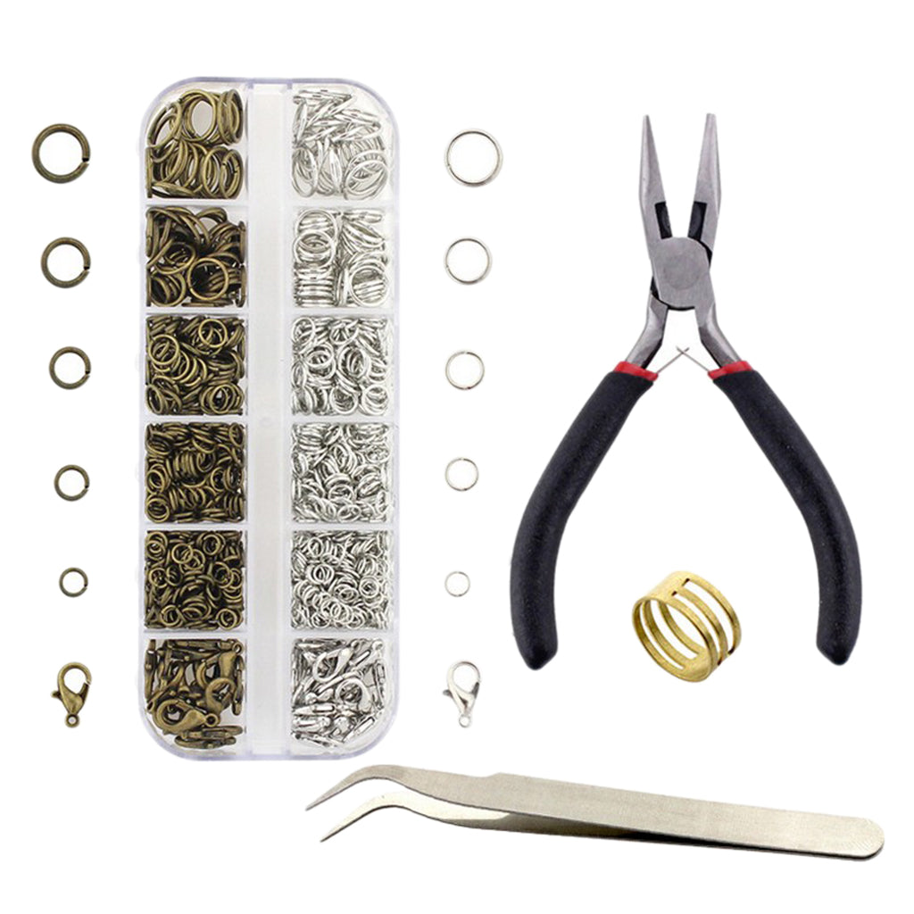 1Set Jewelry Making Beading Repair Tools Kit Jewelry Findings Bronze White K