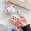 3D Cute Cartoon Earphone Protective Silicone Cover for Apple Airpods2 white