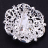 12 Pieces Bling Clear Rhinestone Crystal Flower Brooches Pins Set Flower 1