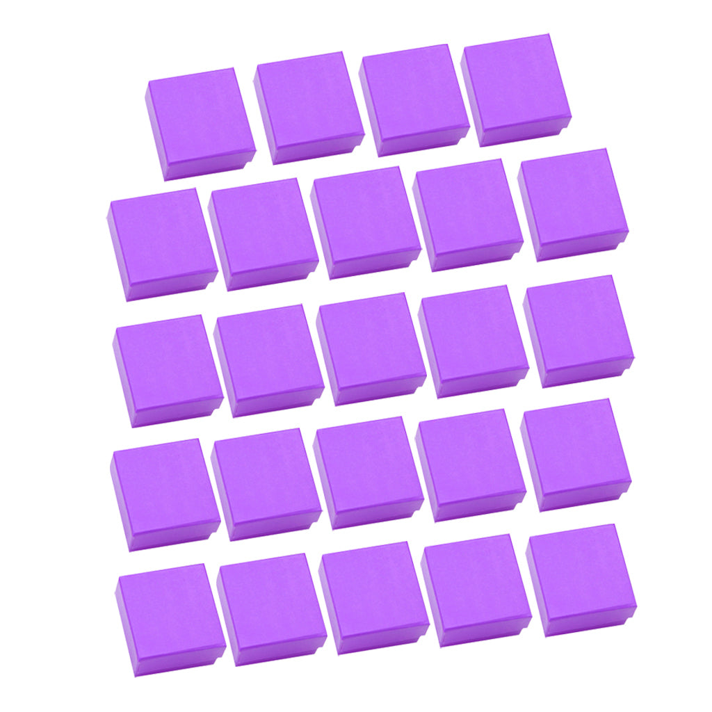 24 Pieces Square Gift Box Ring Earring Mini Box Jewelry Storage Purple