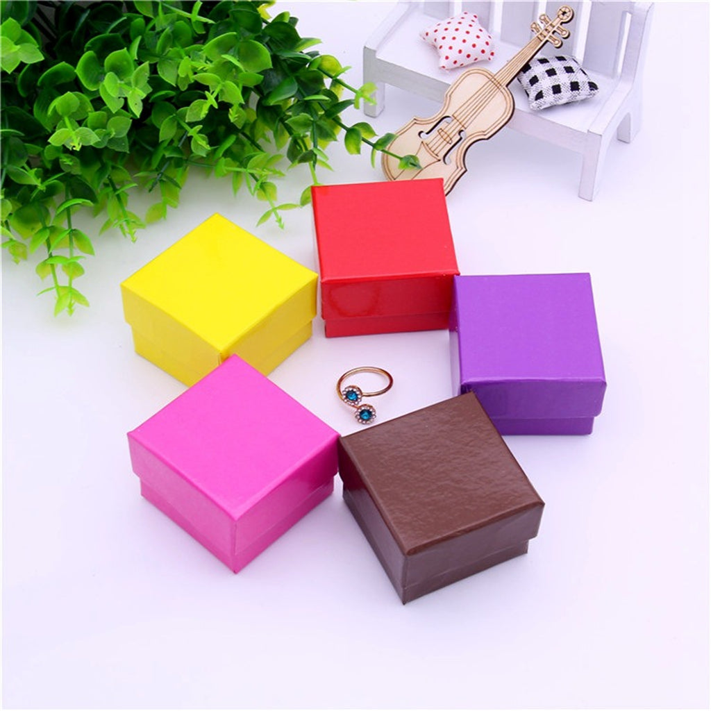 24 Pieces Square Gift Box Ring Earring Mini Box Jewelry Storage Purple