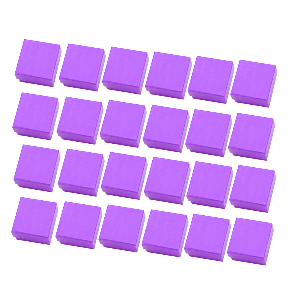 24 Pieces Square Gift Box Ring Earring Mini Box Jewelry Storage Purple