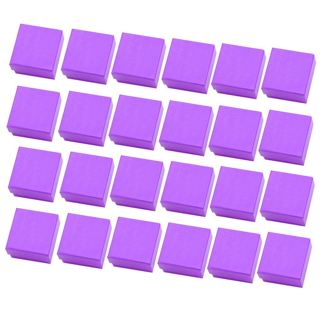 24 Pieces Square Gift Box Ring Earring Mini Box Jewelry Storage Purple