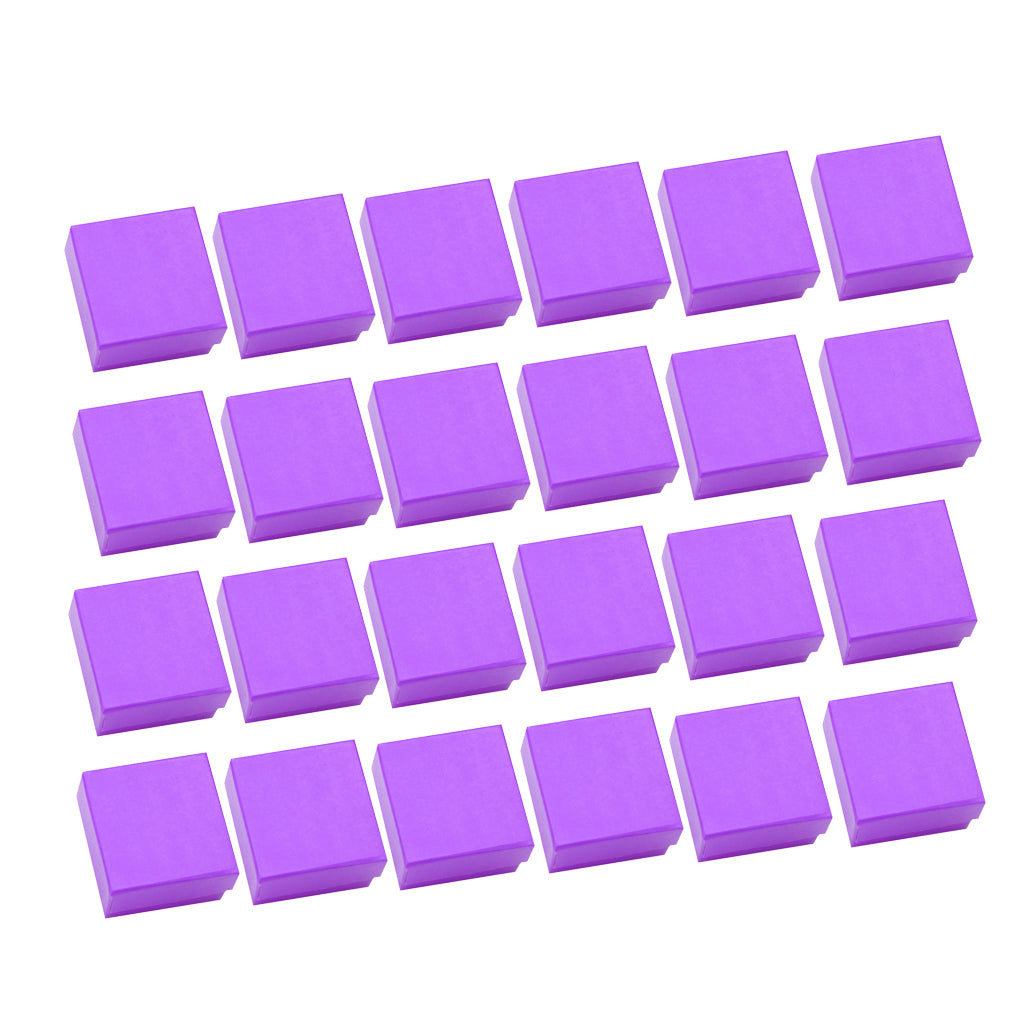 24 Pieces Square Gift Box Ring Earring Mini Box Jewelry Storage Purple