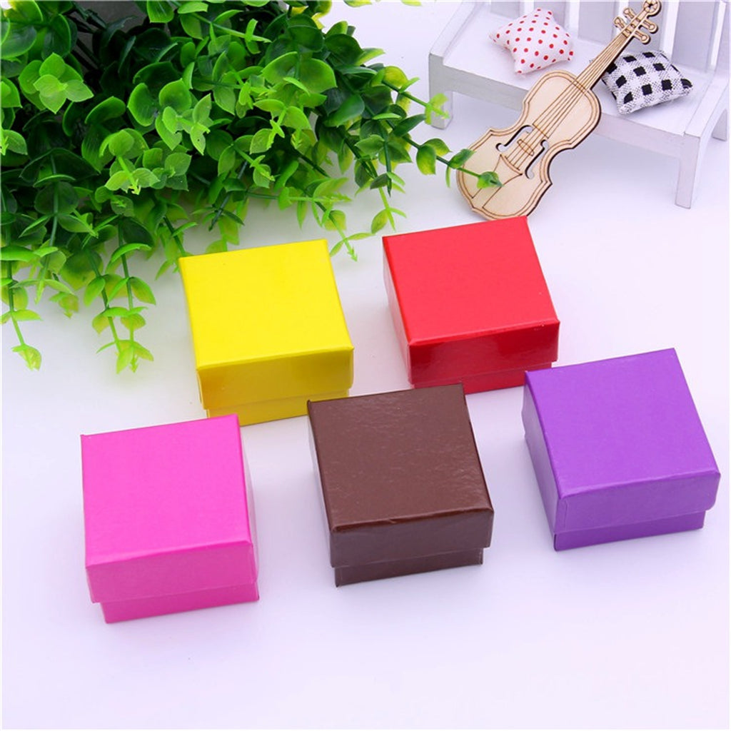 24 Pieces Square Gift Box Ring Earring Mini Box Jewelry Storage Purple