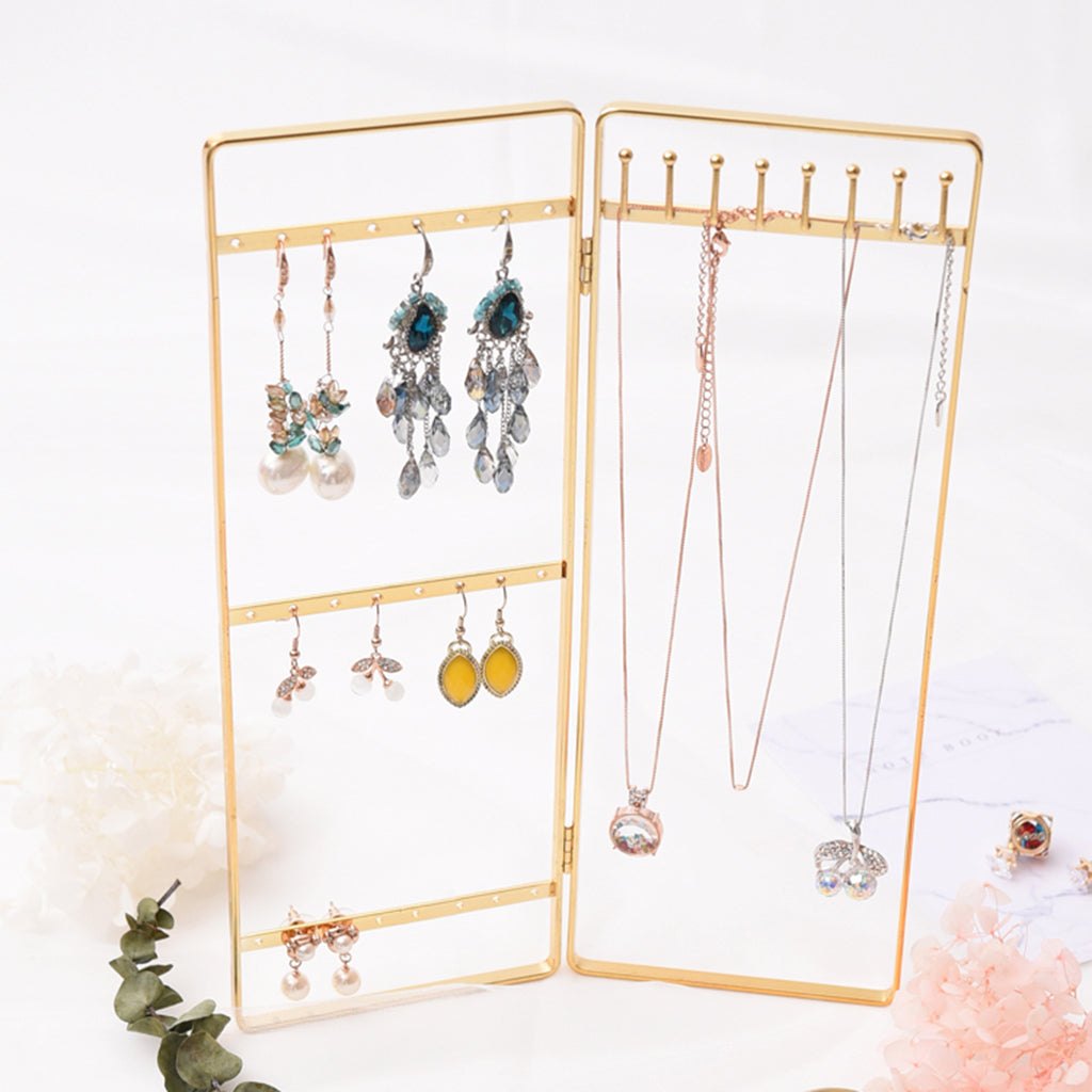 Double Panel Jewelry Display Rack Hanging Earrings Stand Jewelry Organizer