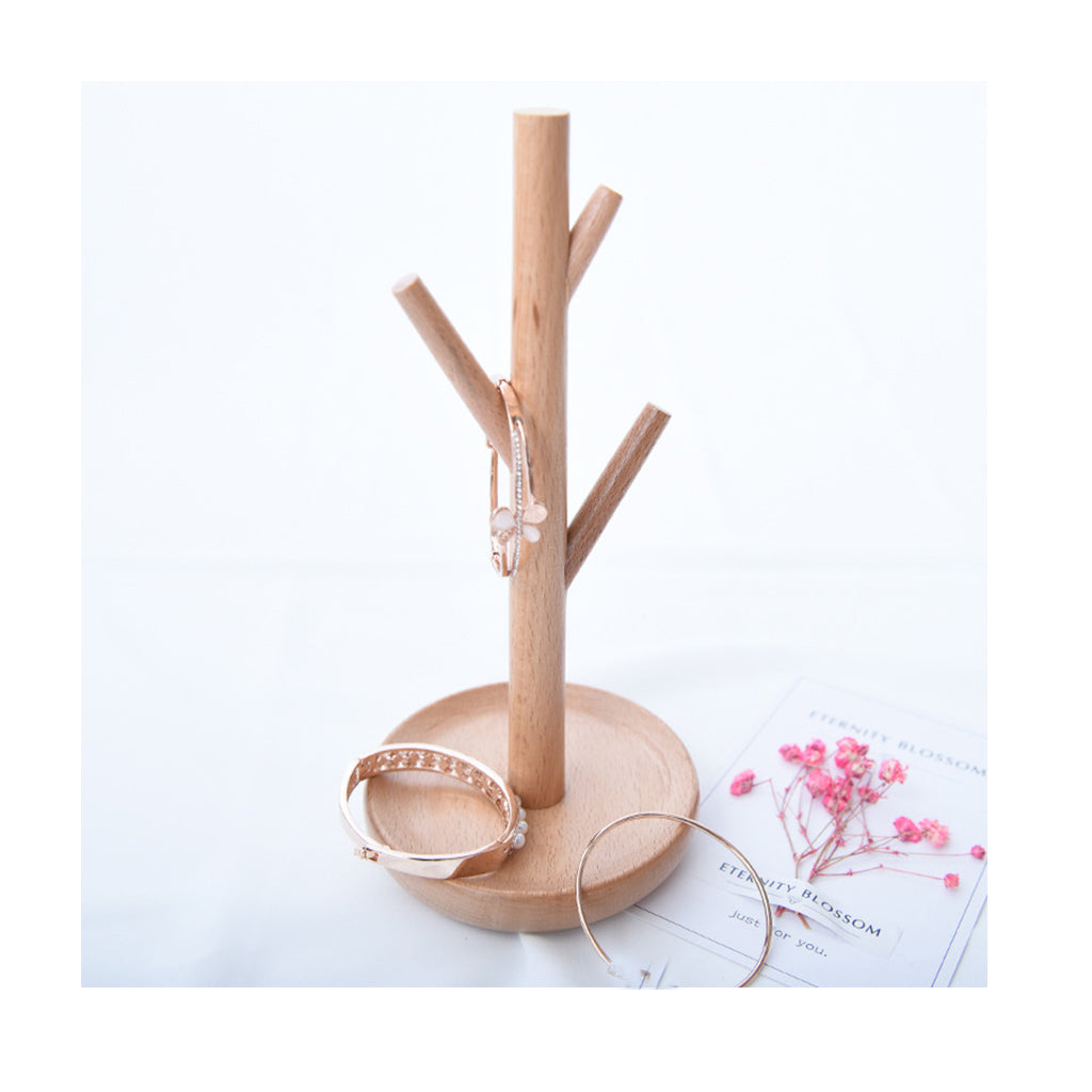 Wood Tree Jewelry Stand Holder Earring Rack Display Necklace Bracelet Hanger