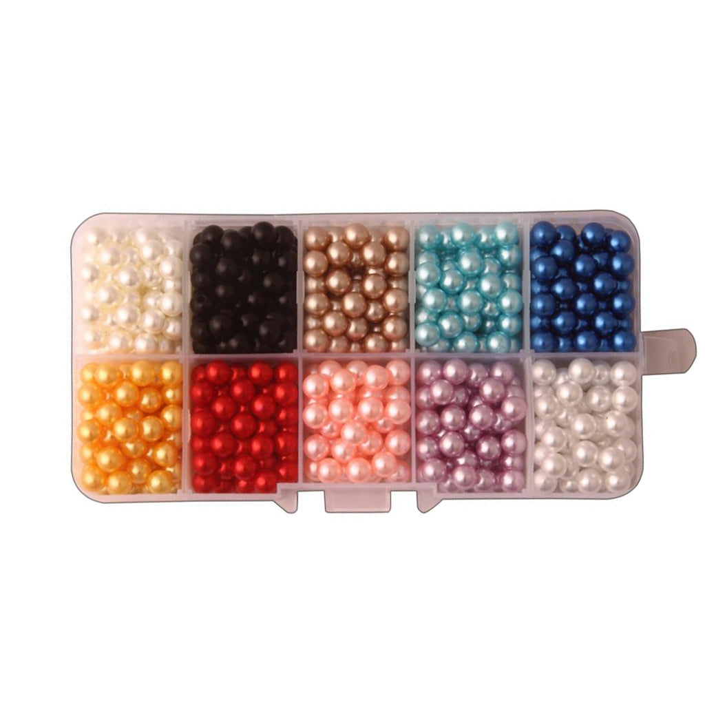 Colored Faux Pearls No Hole ABS Plastic Beads DIY Jewelry Making 600pcs 6mm