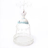 White Metal Wire Frame Vintage Mannequin Jewelry Display Stand Blue