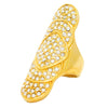 Gold Full Rhinestone Ring Stainless Steel Lady Party Luxury Ring 7