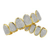 18K Gold Plated Micro Pave Top Bottom CUSTOM GRILL SET Mouth Teeth Grill #2