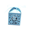 50pcs Laser Cut It's a Boy Candy Gift Boxes Ribbons Baby Shower Favor Blue