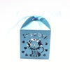 50pcs Laser Cut It's a Boy Candy Gift Boxes Ribbons Baby Shower Favor Blue