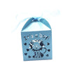 50pcs Laser Cut It's a Boy Candy Gift Boxes Ribbons Baby Shower Favor Blue