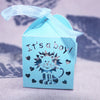 50pcs Laser Cut It's a Boy Candy Gift Boxes Ribbons Baby Shower Favor Blue