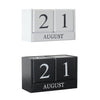 Wooden Calendar Blocks Creative Home Office Ornament Tabletop Decor White